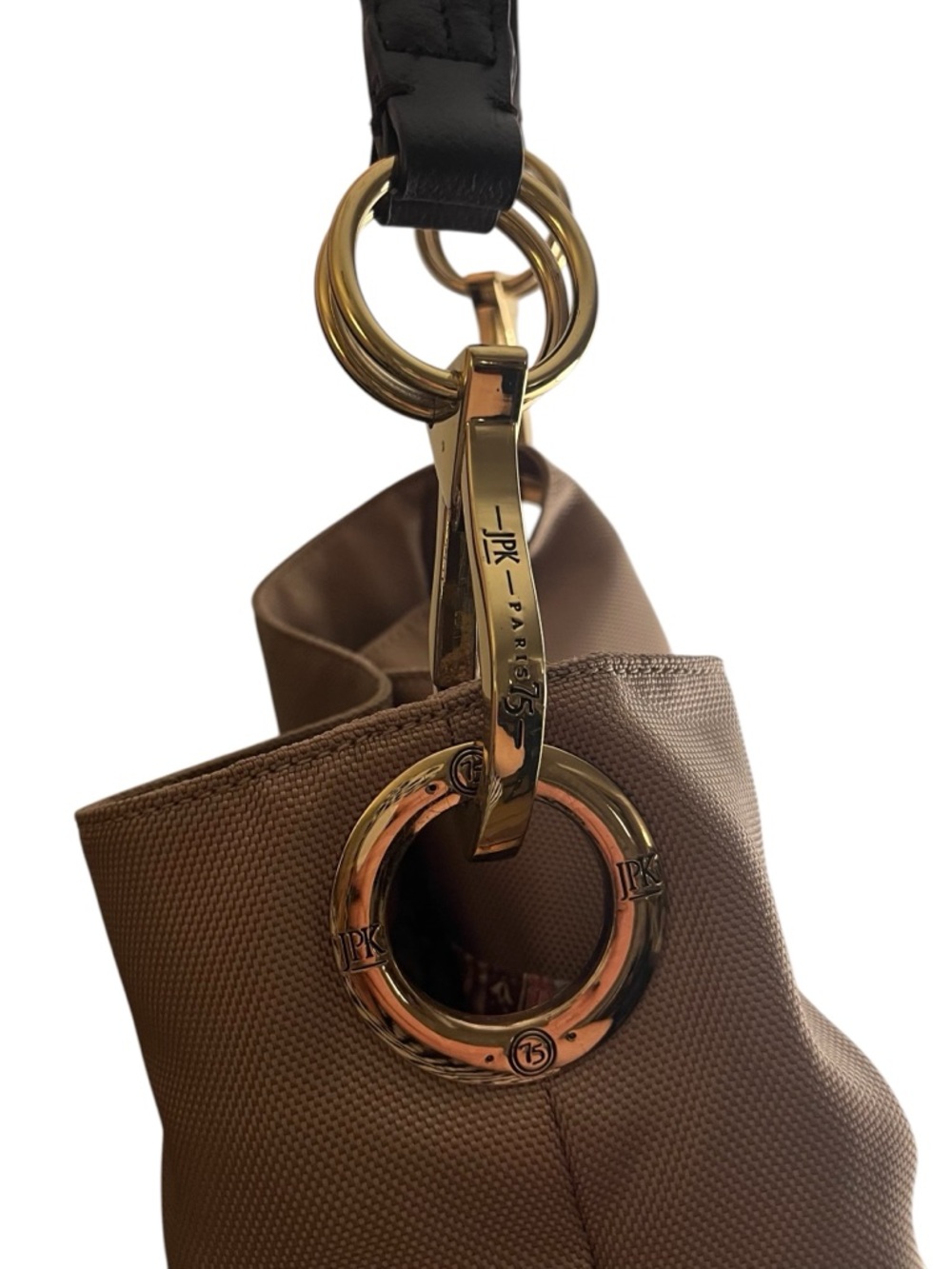 JPK Jean-Pierre Paris 75 Designer Tan Shoulder Bag with Gold Hardware - Picture 3 of 6